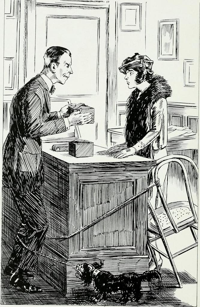 A shop owner talking to his customer