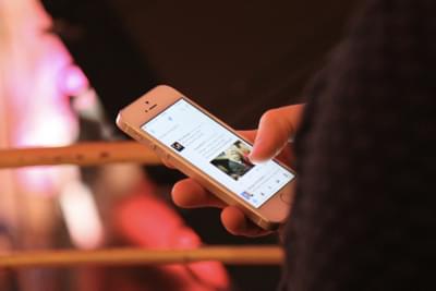 Person using a mobile app
